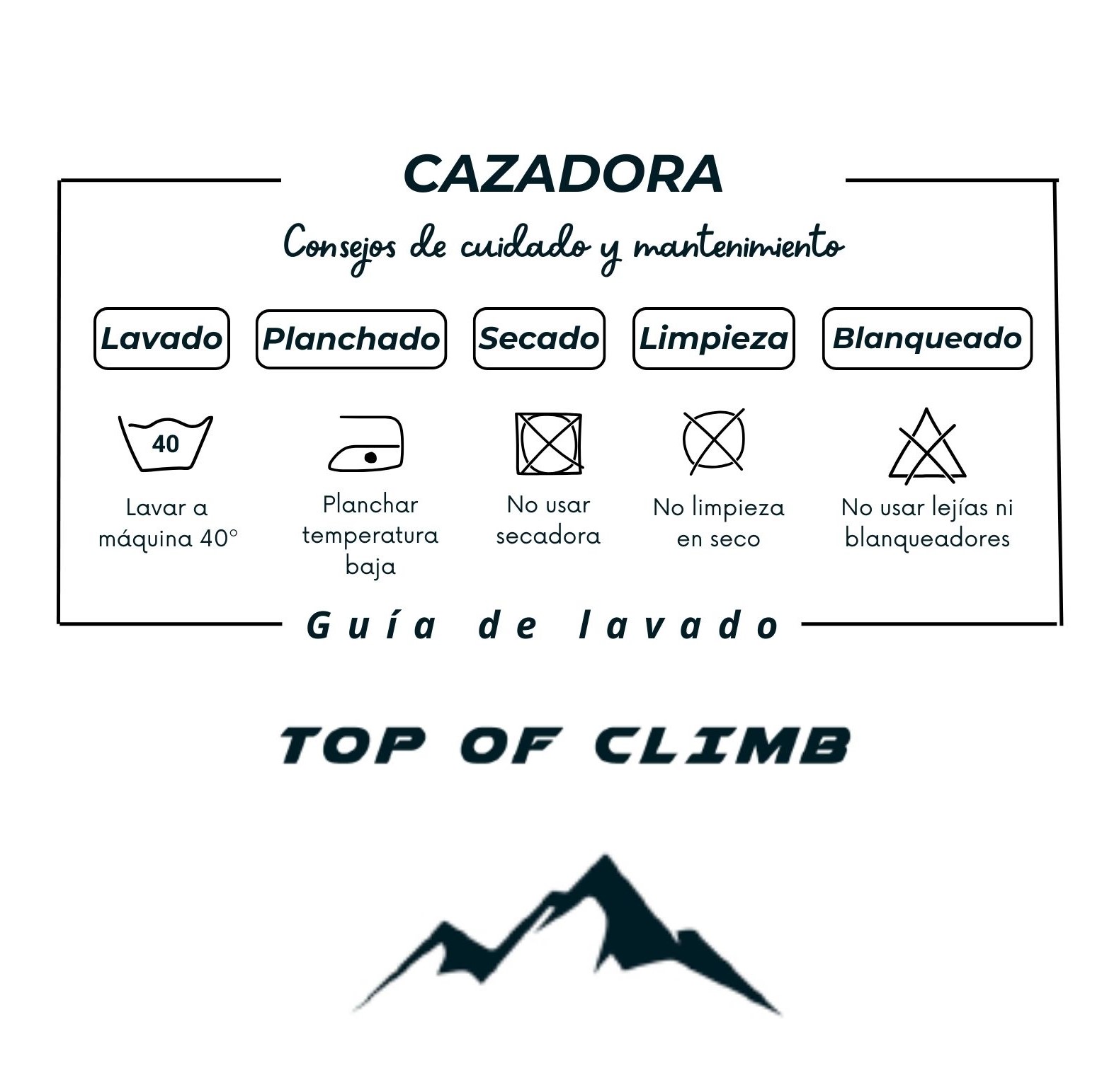 99.Guía de lavado cazadora