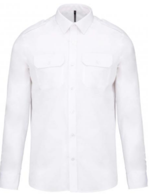 Camisa de Piloto blanca manga larga
