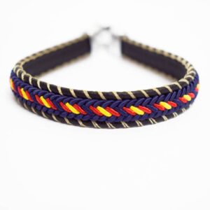 PULSERA ESPAÑA TRENZADA BORDE AZUL