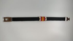PULSERA ESPAÑA CUERO CON BANDERA LISA